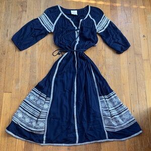 Meena Mahal Navy Blue Bohemian Dress